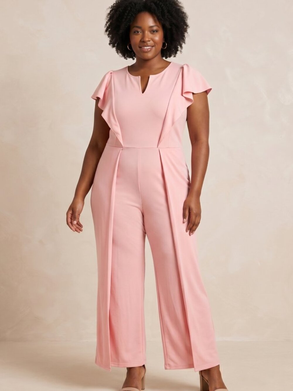 NWT | Sexyherry | Blush Pink | Ruffle Sleeve Wide Leg Jumper | 2XL